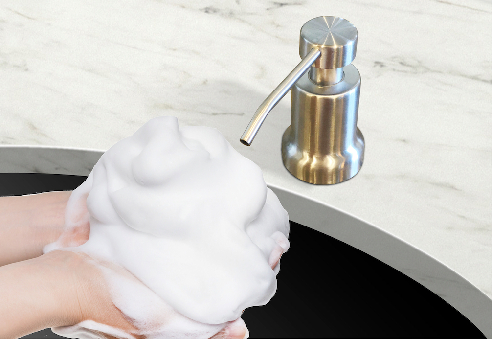 kitchen sink faucet with foaming soap dispenser