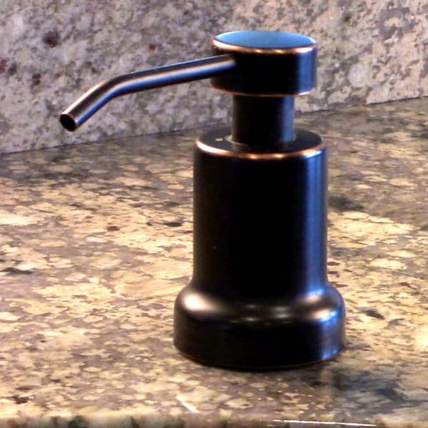 Built-in Foaming Soap Dispenser for Kitchen and Bathroom Countertop | Stainless Steel Foam Soap Pump with 17oz Under Counter Bottle - Ultimate Kitchen | Counter Mounted - Installs Quickly | Oil Bronze