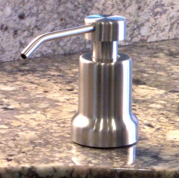 Built-in Foaming Soap Dispenser for Kitchen and Bath Countertop | Stainless Steel Foam Soap Pump with 17oz Under Counter Bottle - Ultimate Kitchen | Counter Mounted - Installs Quickly | Brushed Nickel Satin Steel